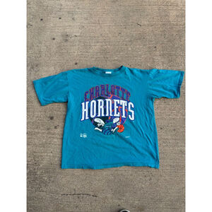 Men's Blue Charlotte Hornets T-Shirt - Size Kids XL